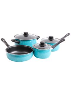 Gibson Home Casselman 7 piece Cookware Set in Turquoise